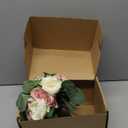 Wedding Bouquets for Bride, 11 Inch Bridesmaids Bouquets Artificial Flower Bouquets for Wedding Ceremony Bridal Shower Decorations - Dusty Pink & White