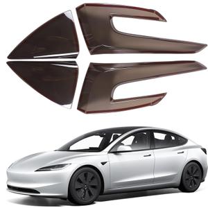 Rear Tail Light Cover for Tesla Model 3 Highland 2024-2025 Accessories Blackout Tail Brake Light Cover Guard Bezels Reverse Tail Lamp Shell Shade Smoked Rear Headlight Cover for Model 3 Refreshed