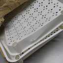 Sywhitta 3-Tier Plastic Rolling Utility Cart with Handle, Multi-Functional Storage Trolley for Office, Living Room, Kitchen, Movable Storage Organizer with Wheels, White