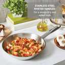 T-Fal Gourmet Stainless Steel Fry Pan 12.5 Inch Induction Compatible Skillet Pan, Fast and Even Heating, Oven Safe to 500F, Professional Grade Cookware for Home Chefs
