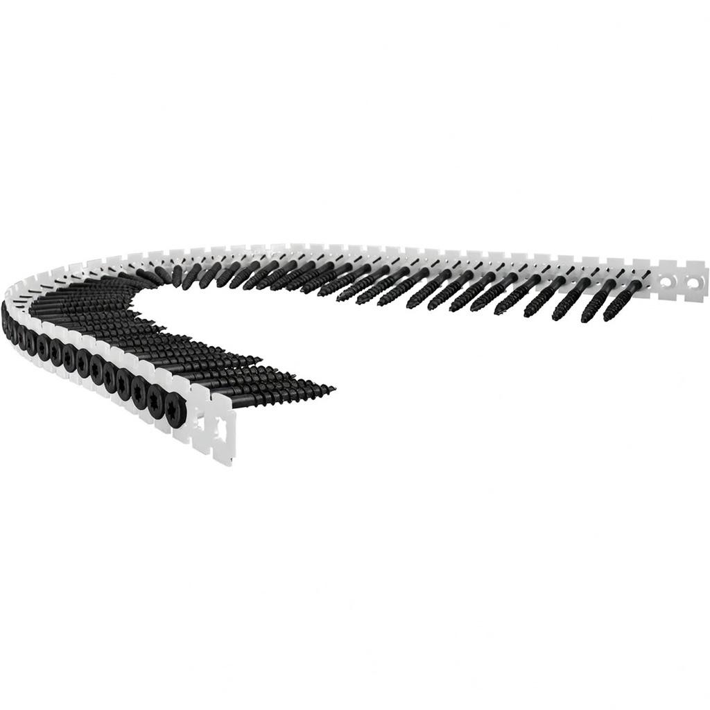 1000pcs , 9x3in Wood Collaled Screws black