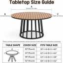 Boho Sun Round Fitted Tablecloth with Elastic Colorful Rainbow Stripe Circle Table Cloth for 40-44" Tables Summer Sunshine Retro Bohemian Wipeable Waterproof Table Cover for Farmhouse Picnic Party