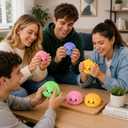 Dumpling Squishies with Food Steamer Box,Colorful Squishies Dumpling Stress Relief Balls,Sensory Fidget Squeeze Toys Cute Desk Toy