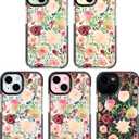 for iPhone 15 Case, Watercolor Rose Garden Pattern, Military-Grade Drop Protection, Cute Soft Slim TPU Protective Cover with Camera Lens Protection for Women & Girls (Flowers)