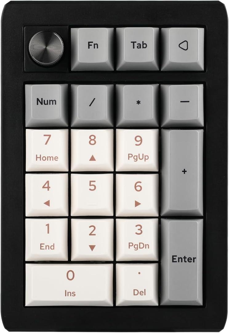 EPOMAKER EK21 VIA Gasket Number Pad, Bluetooth 5.0/2.4ghz/Wired Hot Swappable Numpad, with Poron Foam, Aluminum Alloy Knob, 1000mAh Battery, Programmable for Win/Mac/Gaming (Epomaker Flamingo Switch)