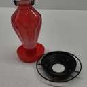 Glass Hummingbird Feeder for Outdoors Hanging, 25Oz Humming Bird Nectar Feeder, Perch, 5 Flower Feeding Ports, Leak Proof Base, Hook for Outside Garden Backyard, Gift for Women Mom, Diamond Red