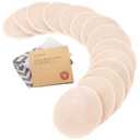 Organic Nursing Pads - 14 Washable Breast Pads for Breastfeeding, Wash Bag, Viscose Derived from Bamboo Reusable Nipple Covers for Breastfeeding Essentials,Soft & Absorbent(Bare Beige, XL 5.6")