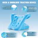 Neck Stretcher and Cervical Traction Device, Relaxer for TMJ Pain and Shoulder Pain Relief, Cervical Traction Device Pillow, Spine and Neck Corrector(Blue)