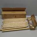 2 Pack Gold Curtain Rod, 1 Inch Adjustable Heavy Duty Curtain Rods for Windows 48 to 84 Inch, Decorative Modern Window Treatment Rods, Splicing Metal Drapery Pole, Easy Installation