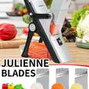 Upgrade Mandoline Slicer Safe Vegetable Chopper-Julienne Dicer for Kitchen, Potato Slicer, Adjustable Vegetable Cutter with Container, Multifunctional 6 in 1 Food Chopper (Black)