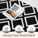 Washable Rug 5x7 Soft Textured Area Rug with Non-Slip Backing, Modern Luxury Checkered Design, Machine Washable Carpet Perfect for Living Room, Bedroom, and Dining Room, Black