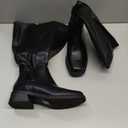 DREAM PAIRS Women's Knee High Boots Square Toe Low Block Heel Casual Comfort Riding Long Boots with Side Zipper (Size 8), Black