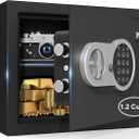 [ 1.2 Cu.ft. ]PATRON Safe Box with Key,Digital Security Home Safe,Cabinet Safes for Money Cash Documents,Wall Safes with Electronic Keypad,Removable Shelf for Office Hotel House Business,1.2 Cu.ft.