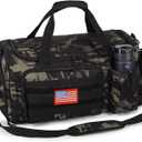 Tactical Gym Bag for Men, 60L Large Capacity Duffle Bags with Shoes Compartment, Sports Bag with wet compartment, Multi-functional Weekend Bags Suitable for Travel, Camping,hiking (Camo Black)