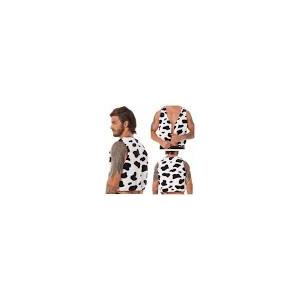 Mens Cow Print Costume Vest Adult Festival Halloween Sleeveless Cosplay Partywear Hippie Costume Waistcoat,  XL