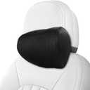 Car Neck Pillow, Memory Foam Car Headrest Pillow for Driving with Adjustable Strap, Softness Breathable Removable Mesh Cover, Ergonomic Design for Office Chair, Driving, Black