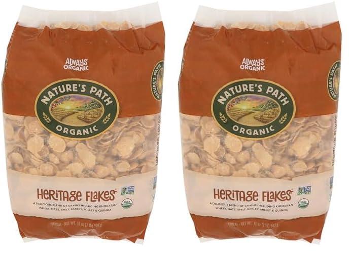 Nature's Path Organic Heritage Flakes Cereal, 32 oz Eco Pac Bags (Pack of 2)