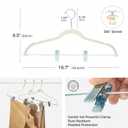 HOUSE DAY Velvet Hangers with Adjustable Clips 30 Pack, Non-Slip Suit Organizer with 360 Hook - Heavy Duty Hanger for Pants, Skirts, Blouses, Dresses - Outfit Hangers All-Season Space Saver (Ivory)