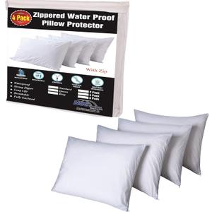 Niagara Sleep Solution 4 Pack Waterproof Pillow Protectors King 20x36 Inches and Queen 20x30 Inches