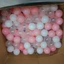 GOGOSO Ball Pit Balls for Toddler, Baby Plastic Playballs Kids Soft Pastel Pelotas Non-Toxic BPA-Free 2pink+White+Clear 200 Balls