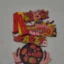 Pickmesh 6 Pcs BBQ Wooden Table Centerpieces BBQ Wood Tabletop Signs Barbecue Themed Party Decorations Home Decoration Birthday Baby Shower Decorations for Summer Carnival Party Picnic Supplies