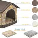 Jiupety Dog House Indoor, XL Size Indoor Dog House for Large Dog, Warm Cave Sleeping Nest Bed for Cats and Dogs, Brown