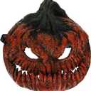 ARTIBETTER Halloween Pumpkin Mask Lightweight Pu Material for Cosplay Masquerade Party and Themed Event Dress-up Accessory 2 Pack