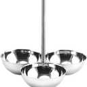 Snack Stand with Bowls Snack Serving Bowl Candy Appetizer Nuts Buffet Condiment Server 3 Compartment Condiment Serving Bowl, A