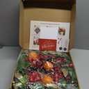 Pre-lit Christmas Wreaths for Front Door- 24 Inch Outdoor Christmas Wreath with Lights,Green Lighted Xmas Door Wreath with Pinecones,Red Flowers and Orange Berries for Holiday Decor