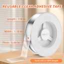 3 Pack Double Sided Tape Heavy Duty, Extra Large Clear Mounting Tape, Strong Removable No Residue, Reusable Double Nano Tape for Walls, Photos, Poster, Carpet, Home Office Decor, 10FT