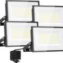Onforu 80W Flood Lights Outdoor, 8000lm Bright LED Work Light with Plug,Daylight White LED Flood Lighting, IP66 Waterproof Security Yard Lights for Garage Stadium 4 Pack