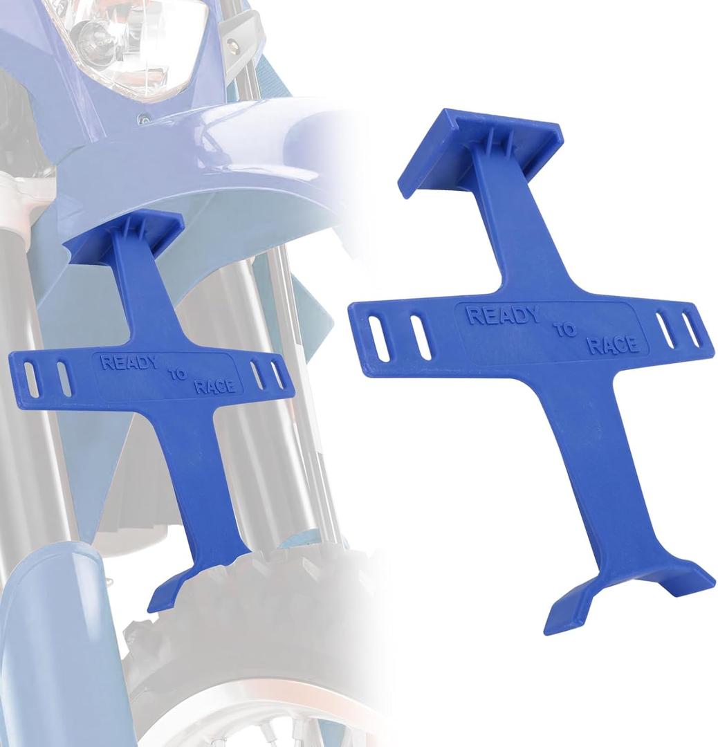 Universal Motorcycle Fork Guard Suspension Support Brace Transportation Tool Tie Down Seal Saver Protection Plastic For Dirt Bike Motocross Accessories, Blue