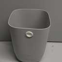 Bathroom Trash Can, Plastic Rectangular Garbage Can with Trash Liner Holder for Bedroom, Living Room, Small Indoor Waste Basket, 7L, Grey (( New Model ) Grey)