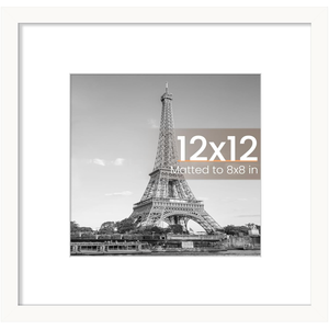 upsimples 12x12 Picture Frame, Display Pictures 8x8 with Mat or 12 x 12 Without, Wall Hanging Square Frames, Natural Style, 1 Pack