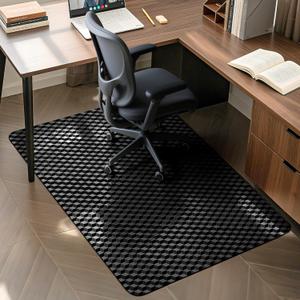 BesWin Office Chair Mat for Hard Floors, 48" x 36" Heavy Duty Computer Desk Chair Mats for Hardwood Floor, Anti-Slip Under Chair Floor Protector Mat for Home Office, Gaming, Black
