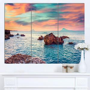 Designart Abstract Modern Wall Art  Oversized 36x28 3 Panel Canvas Print  Contemporary Artwork for Living Room, Bedroom & Office Dcor