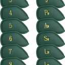 CRAFTSMAN GOLF 12pcs or 1pc Thick Synthetic Leather Golf Iron Head Covers Set Headcover Fit All Brands Callaway Ping Taylormade Cobra Etc. Also Custom Name