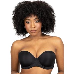 Smart & Sexy Women's Light Lined Strapless Bra (Black, L)
