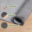 Office Chair Mat, 75" x 60" Large Chair Mat for Hard Floors, Flannel Fabric Area Rug for Hard Surface, Floor Protector Under Desk Mat for Home Office (Dark Grey)