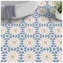 MORCART Peel and Stick Floor Tile - 20 PCS, 7.87" x 7.87" Vinyl Flooring - Waterproof Self-Adhesive Tile Sticker for Wall Backsplashes, Bathroom, Kitchen - Blue and White Floral Look