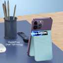 TopMade for MagSafe Wallet Magnetic Card Holder for iPhone 17/16/15/14/13/12 Series, Strongest Magnetic Phone Wallet Stand Adjustable, Slim Leather 5 Cards Holder, ID Window, RFID Blocking, Blue