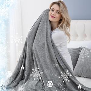 CHOSHOME Cooling Blanket for Hot Sleepers Lightweight Summer Cold Thin Blankets for Sleeping, Hot Flashes Night Sweats, Soft Blanket for Bed, California King 96" x 102", Grey