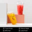 AOZITA 100 Pack 16 oz Plastic Cups With Strawless Sip-Lids, Iced Coffee Cups With Lids BPA Free, Disposable Clear Cups, To Go Cups for Smoothies, Party Drinks, Bubble Tea, Cold Beverage