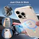 OOK Magnetic for iPhone 15 Pro Max Case [Compatible with Magsafe] Glitter Loves Floral Design Plating Bling Clear Case Hard Back for iPhone 15 Pro Max Phone Case, Glitter Love (6.7")