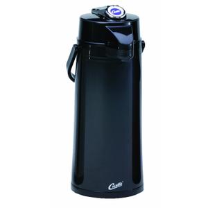 Wilbur Curtis Thermal Dispenser Air Pot, 2.2L Black Body Glass Liner Lever Pump - Commercial Airpot Pourpot Beverage Dispenser - TLXA2203G000 (Each)