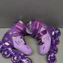 2PM SPORTS Inline Skates for Kids Boys Girls with Light Up Wheels, Adjustable Children's Roller Skates Blades for Toddler Beginner Youth Indoor Outdoor (Purple), Size: Small - Little Kid