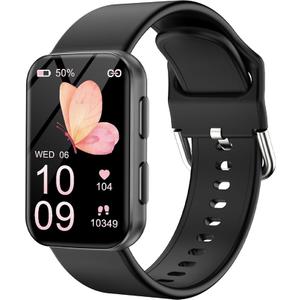 MorePro Health Fitness Tracker with Blood oxygen Monitor and 24/7 Heart Rate and Blood Pressure, Sleep Monitor, 120+ Sport Modes Waterproof Fitness Watch for Women Men Android iOS, Black