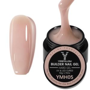 50g Builder Gel for Nails, Long-Lasting Soak-Off Nail Extension Gel for Beginners & DIY Home Salon Manicure(YMH05-Light Apricot Nude)