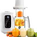 MOMYEASY Baby Food Maker, Multifunction Processor Chopper Grinder, Baby Food Steamer and Puree Blender in-One, with Bottle Warmer, Auto Cooking & Grinding with Touch Control Panel (White)