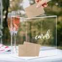Acrylic Card Box Wedding with Slot Elegant Large Blank Clear Gift Card Boxes for Reception, Party, Money Box, Wishing Well, Graduation, Birthday, Baby Shower
